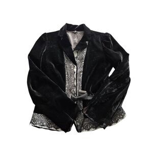 T Tahari Black Velvet Lace Jacket sz Small